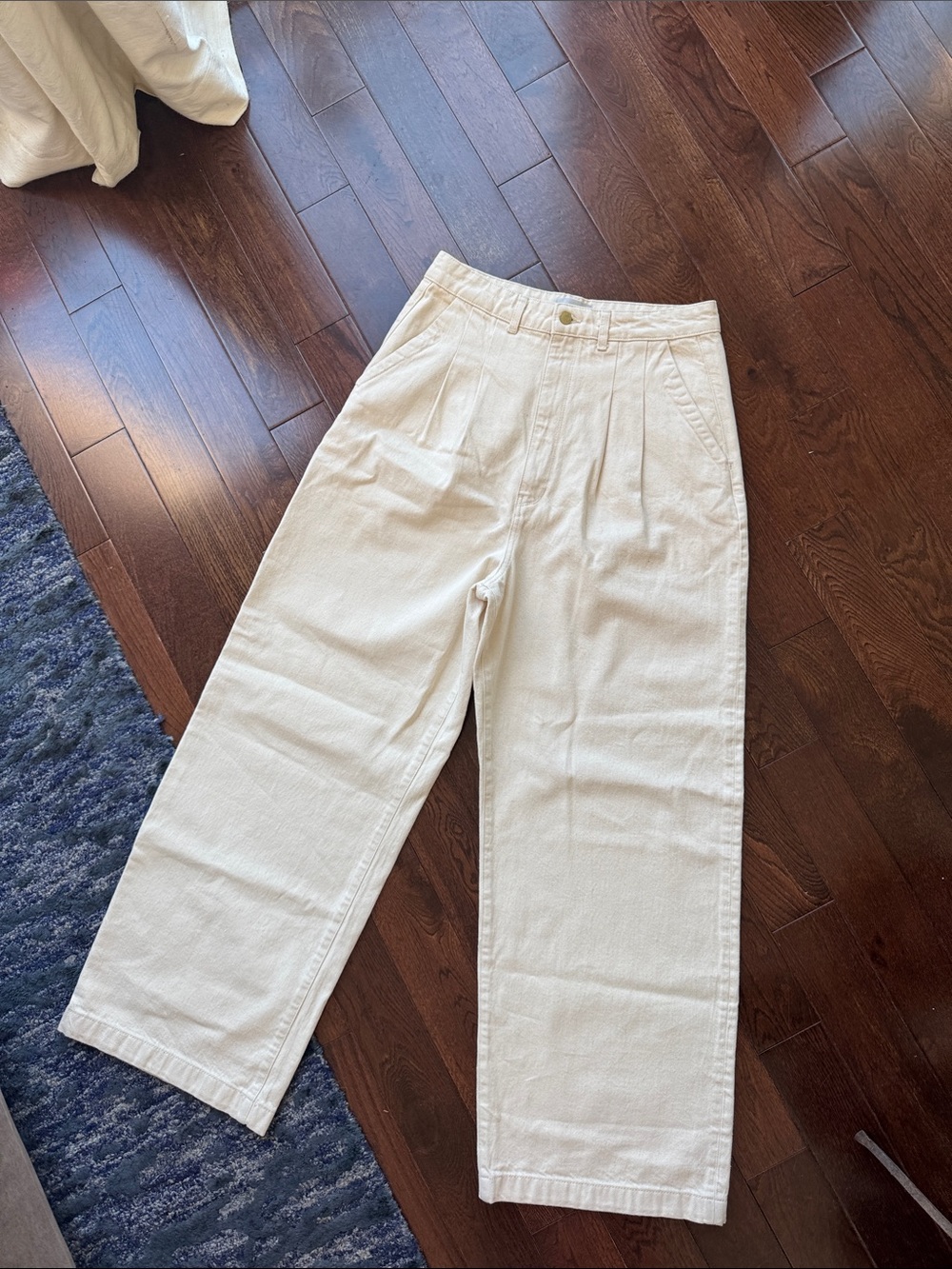 Triarchy Cream Wide-Leg Denim